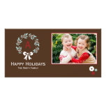 Tarjeta de la foto del navidad de la guirnalda del tarjeta fotografica  