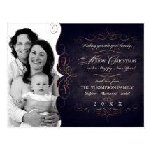Tarjeta de la foto del navidad de la pizarra de la postal
