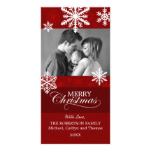 Tarjeta de la foto del navidad de los copos de nie tarjeta fotográfica