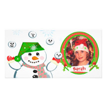 Tarjeta de la foto del navidad de los niños divert plantilla para tarjeta de foto