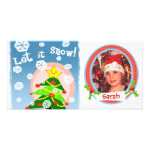 Tarjeta de la foto del navidad de los niños lindos tarjeta con foto personalizada