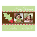 Tarjeta de la foto del navidad del acebo postales