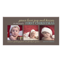 Tarjeta de la foto del navidad del bebé de la aleg plantilla para tarjeta de foto