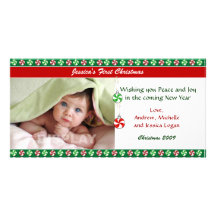 Tarjeta de la foto del navidad del caramelo de hie tarjetas con fotos personalizadas
