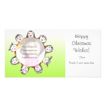 Tarjeta de la foto del navidad del chica de China Tarjeta Con Foto Personalizada