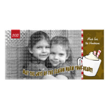 Tarjeta de la foto del navidad del chocolate calie tarjetas personales con fotos