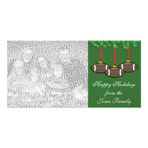 Tarjeta de la foto del navidad del fútbol plantilla para tarjeta de foto