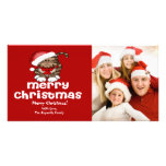 Tarjeta de la foto del navidad del gato de Santa Tarjeta Con Foto Personalizada