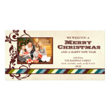 Tarjeta de la foto del navidad del rancho del país tarjeta personal