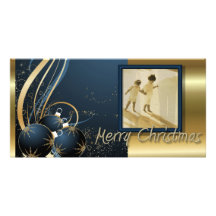 Tarjeta de la foto del ornamento del navidad del a tarjeta con foto personalizada