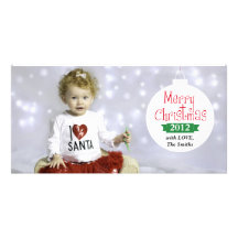 Tarjeta de la foto del ornamento del navidad tarjeta fotografica  