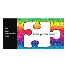 tarjeta de la foto del pedazo del rompecabezas del tarjeta fotografica personalizada