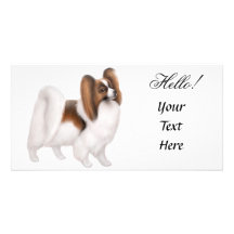 Tarjeta de la foto del perro de Papillon Tarjeta Fotográfica Personalizada