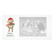 Tarjeta de la foto del terrier del navidad buenas  tarjeta personal con foto