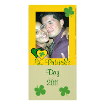 Tarjeta de la foto del trébol del día de St Patric Tarjeta Personal Con Foto