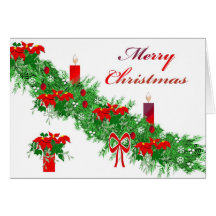 Tarjeta de la guirnalda de las Felices Navidad