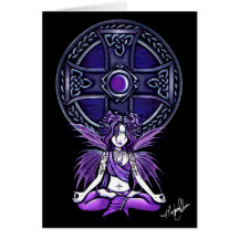 Tarjeta de la hada de la meditación de Lotus del C