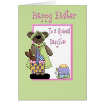 Tarjeta de la hija del oso de Pascua