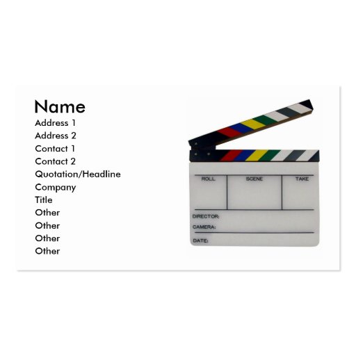Tarjeta de la industria cinematográfica de la tabl tarjeta de negocio