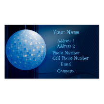 Tarjeta de la industria musical - bola de discotec tarjeta de visita