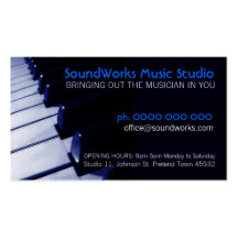 Tarjeta de la industria musical del teclado de pia tarjeta de visita