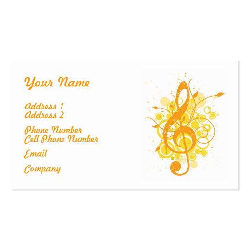 Tarjeta de la industria musical - notas musicales  tarjeta personal