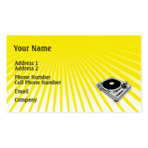 Tarjeta de la industria musical - placa giratoria  plantilla de tarjeta de visita
