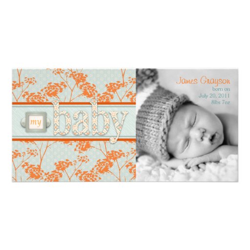 Tarjeta de la invitación de la foto del bebé del H Tarjetas Personales Con Fotos