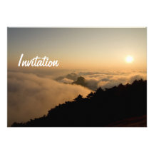 Tarjeta de la invitación de la puesta del sol