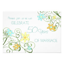 Tarjeta de la invitación del aniversario de las fl