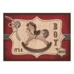 Tarjeta de la invitación del bebé del vaquero