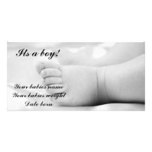 Tarjeta de la invitación del bebé tarjetas fotograficas personalizadas