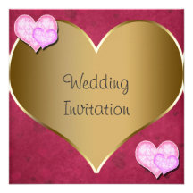 Tarjeta de la invitación del boda del corazón