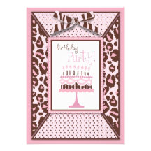 Tarjeta de la invitación del chica del guepardo