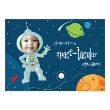 Tarjeta de la invitación del cumpleaños del astron