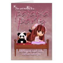Tarjeta de la invitación del fiesta de pijama