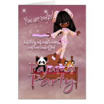 Tarjeta de la invitación del fiesta de pijama