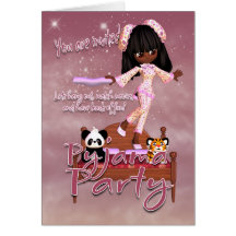 Tarjeta de la invitación del fiesta del pijama