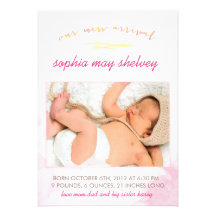 Tarjeta de la invitación del nacimiento del bebé d
