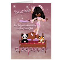 Tarjeta de la invitación del Sleepover
