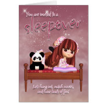 Tarjeta de la invitación del Sleepover