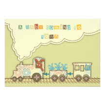 Tarjeta de la invitación del tren de Choo Choo