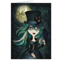 Tarjeta de la luna del cuervo