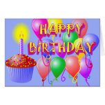 Tarjeta de la magdalena del feliz cumpleaños