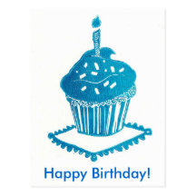 Tarjeta de la magdalena del feliz cumpleaños postales