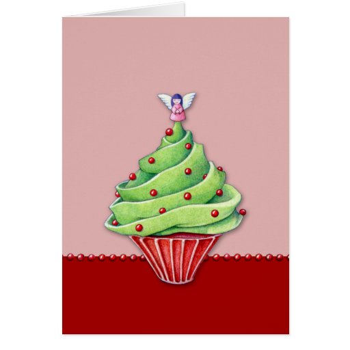 Tarjeta de la magdalena red2 del árbol de navidad