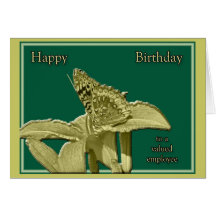 Tarjeta de la mariposa del cumpleaños del empleado