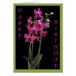 Tarjeta de la orquídea del feliz cumpleaños