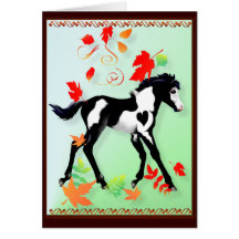 Tarjeta de la pintura del otoño