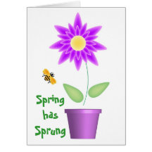 Tarjeta de la primavera de la flor y de la abeja